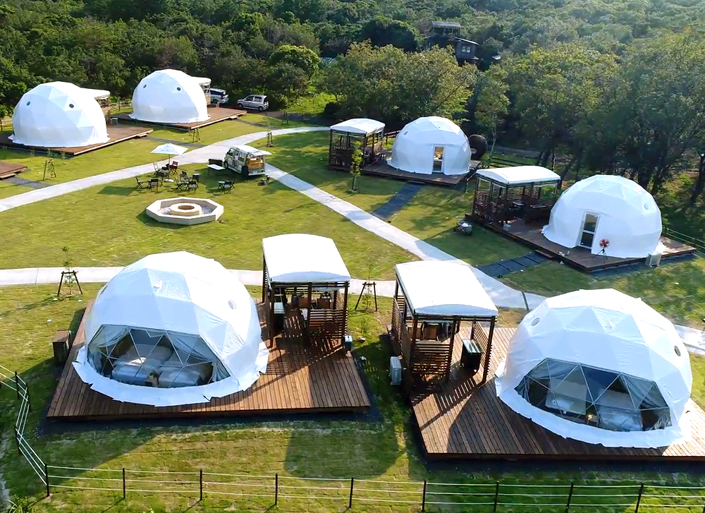 A pair of vouchers for a 2-day 1-night stay (with 2 meals) at Glamp Dome Isekashikojima