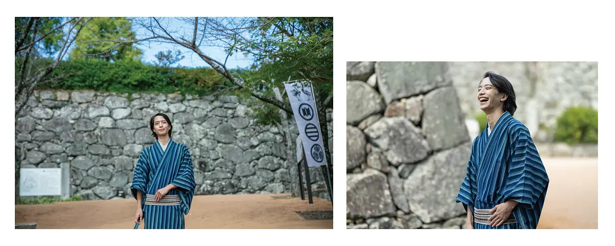 松坂城を堪能する松田さん