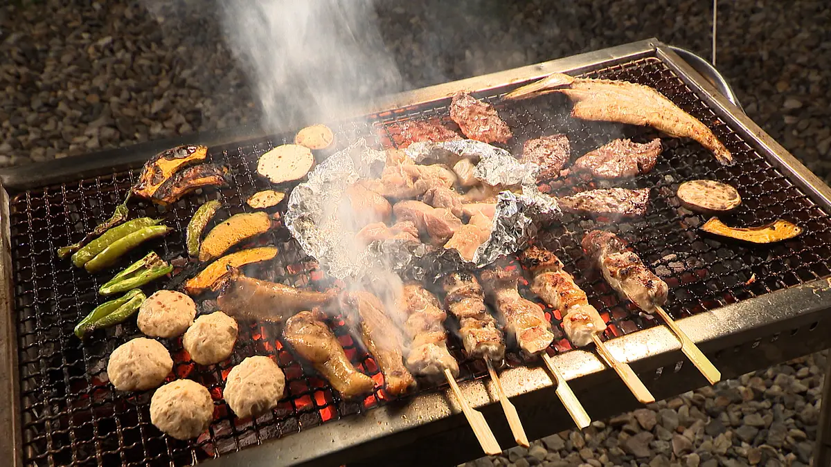 BBQしている様子