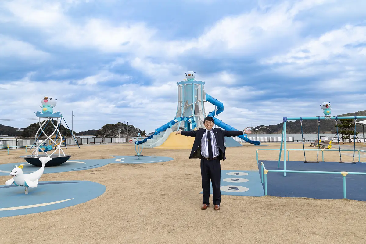 ミジュマル公園に到着した寺家さん