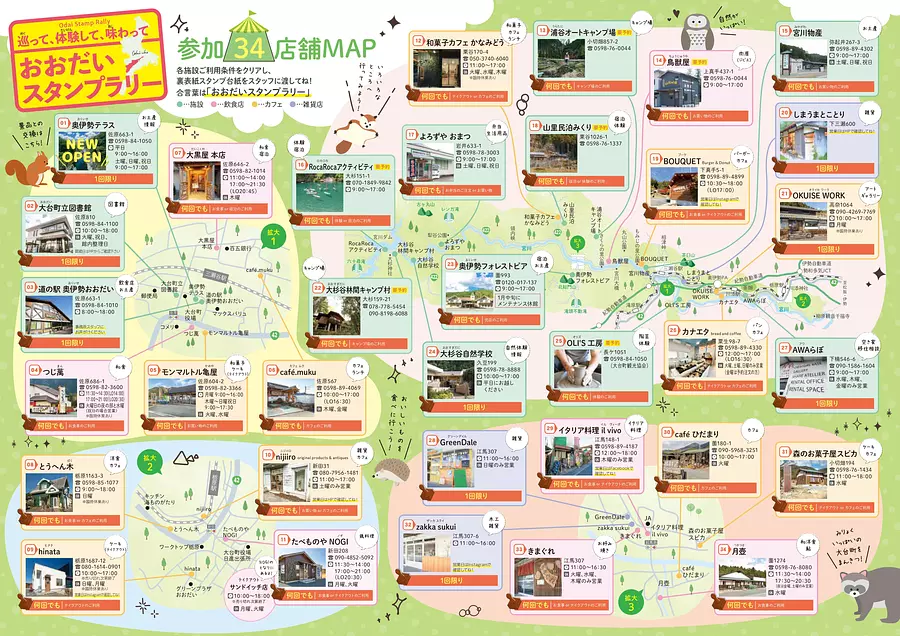 Odai Stamp Rally Vol.4 Carte du magasin participant