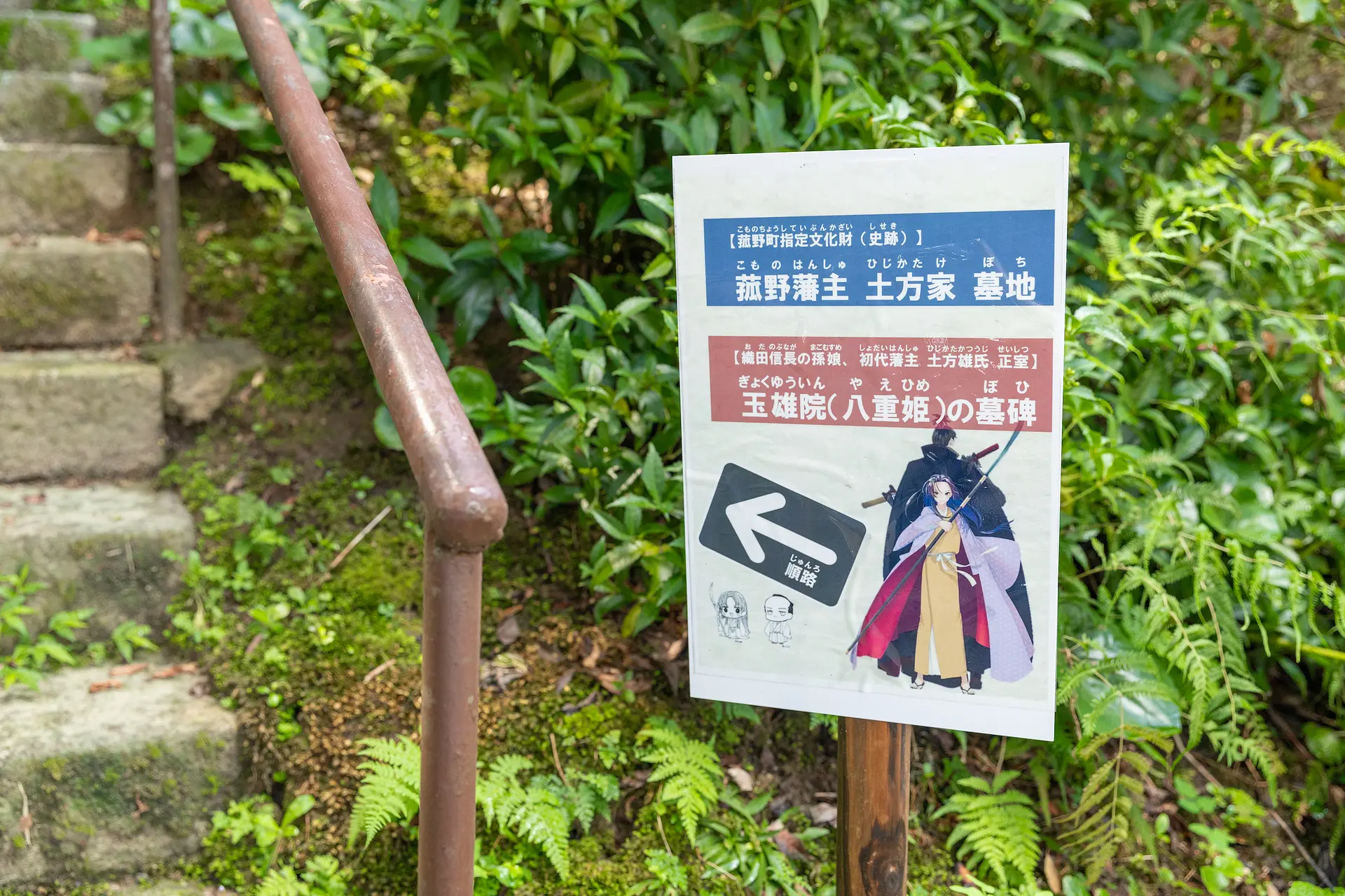 土方家、八重姫の墓　案内板