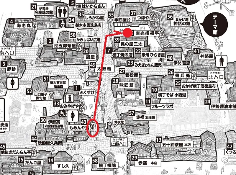Okage-yokocho map
