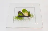 伊勢本かぶせ茶とバニラジェラートとチョコテリーヌ