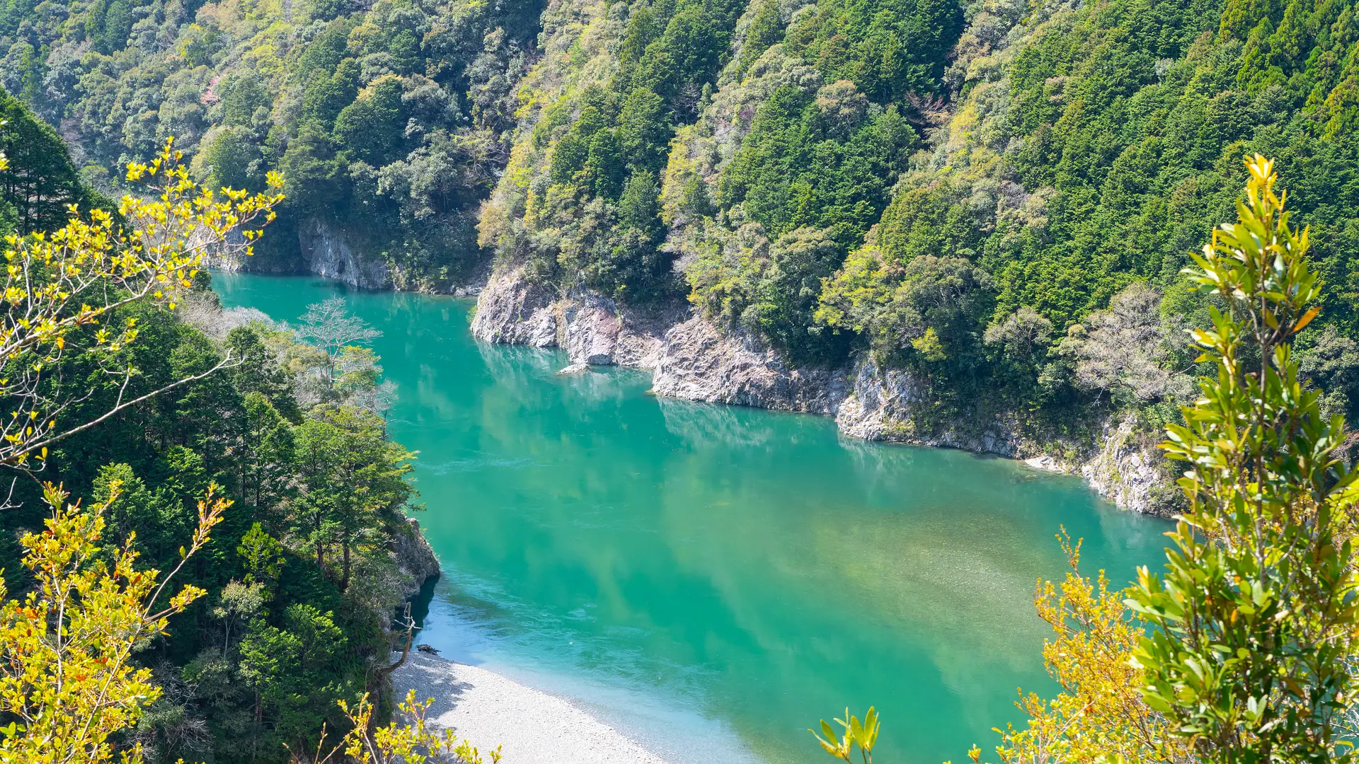 碧い水面が美しい