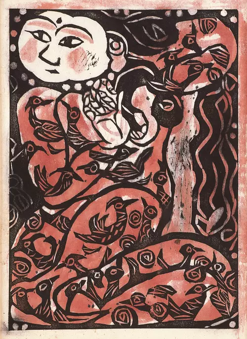 《鴛鴦の柵》（鐘渓頌）　昭和20年（1945）　南砺市立福光美術館蔵