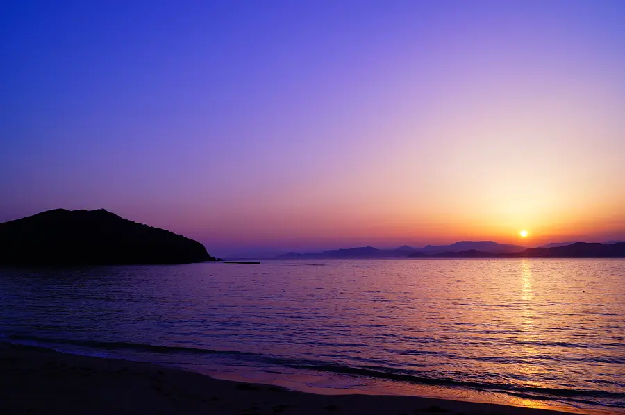 御座白浜の夕暮れ