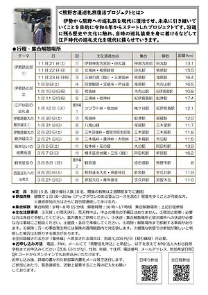熊野古道巡礼旅復活プロジェクト第4弾！　伊勢から熊野へ190km　巡礼旅参加者募集
