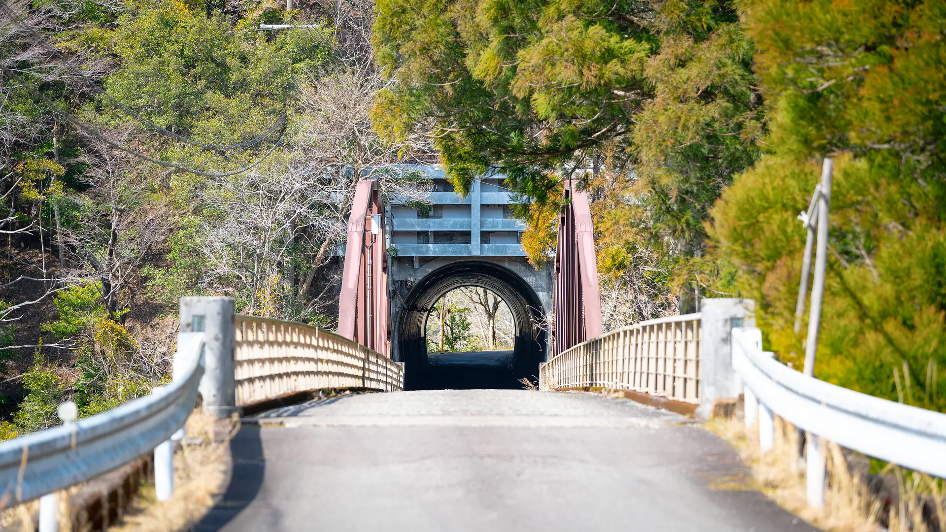 集落への入り口のトンネル