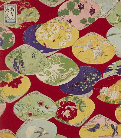 千代紙「貝合わせ」川端玉章　Seashells for matching game