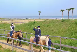 [Horseback riding experience while looking at the sea] Pony ride event
