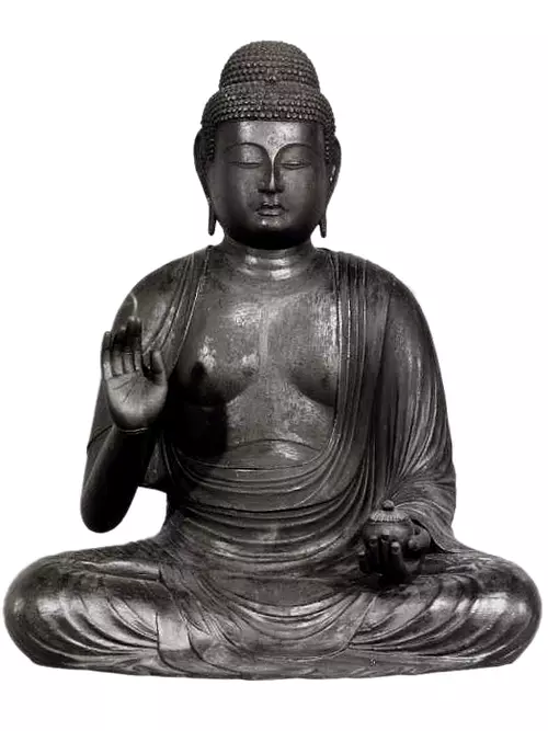 Wooden Medicine Buddha Seated Statue