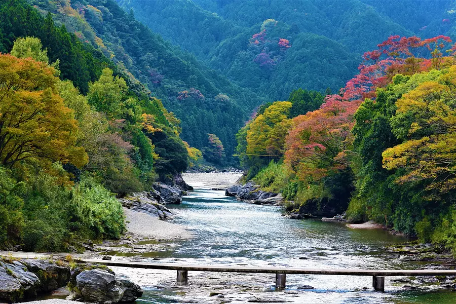 แม่น้ำคุชิดะ สายน้ำที่ใสที่สุดในญี่ปุ่น มีสะพาน 70 แห่งรวมทั้งสะพานที่จมอยู่ใต้น้ำ