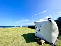 海辺の特設サウナ