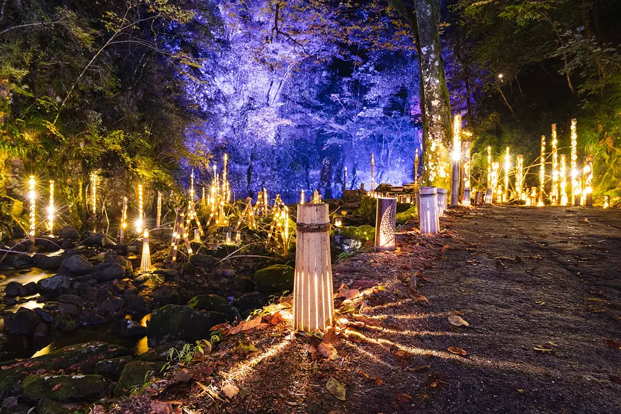 赤目四十八滝ライトアップ