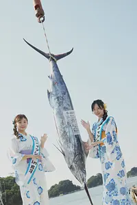 カジキと記念撮影