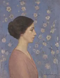 南 薫造《春（フランス女性）》1909年頃 油彩、カンヴァス 　67.0×50.3 cm　ひろしま美術館蔵