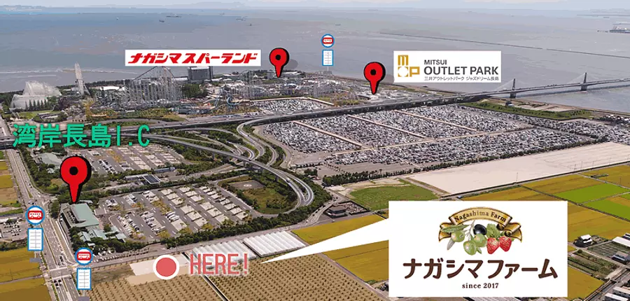 À proximité des points de vente, des sources chaudes et du Nagashima Spa Land.