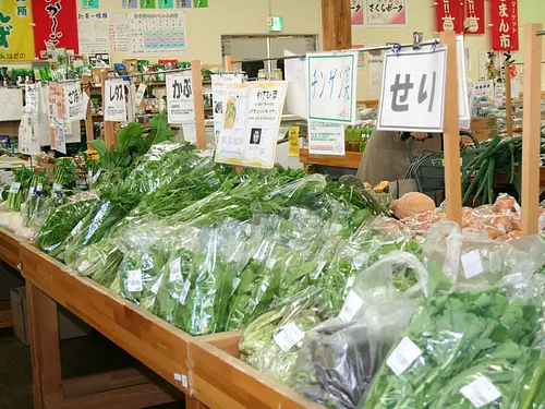 店内には新鮮野菜がいっぱい