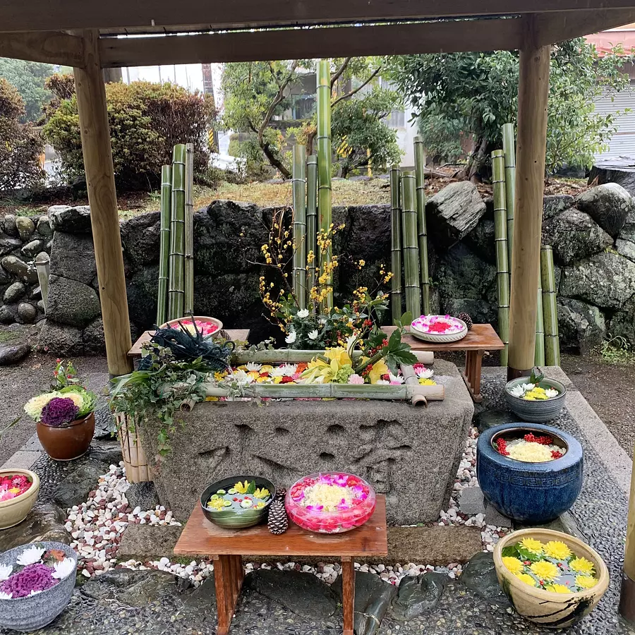 竹神社の花手水