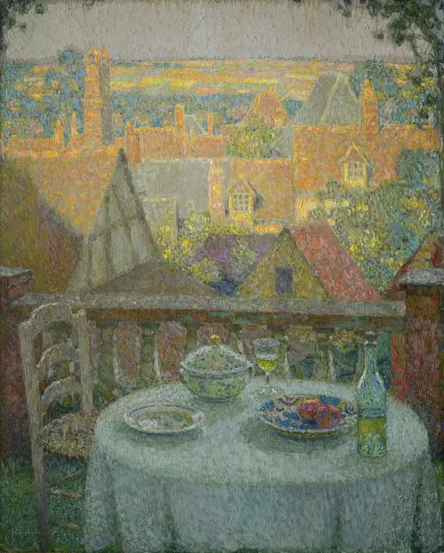 アンリ・ル・シダネル《ジェルブロワ、テラスの食卓》　1930年、フランス、個人蔵　©Luc Paris