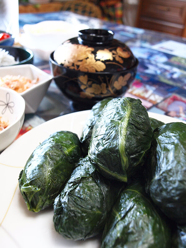 おいしーい！手作りの「めはり寿司」