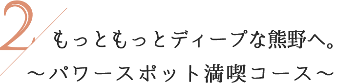 もっともっとディープな熊野へ。～パワースポット満喫コース～