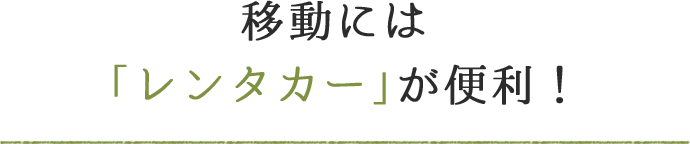 移動には「レンタカー」が便利！