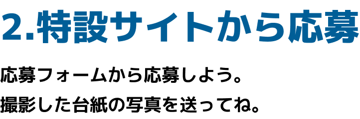 2、特設サイトから応募